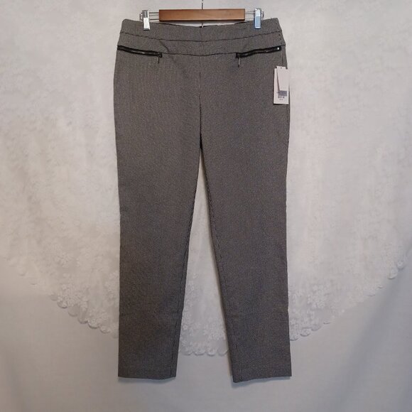 Candie's Pants - CANDIES Audrey Pullon Houndstooth Black White Stretch No Gap Flattening Pants